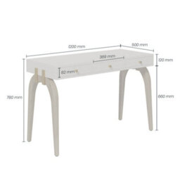 Wyld Haus Palermo White Textured Concrete Top Oak 3-Drawer Desk - thumbnail 6