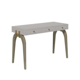 Wyld Haus Palermo White Textured Concrete Top Oak 3-Drawer Desk - thumbnail 5