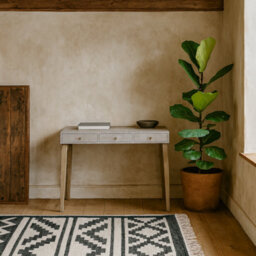 Wyld Haus Palermo White Textured Concrete Top Oak 3-Drawer Desk