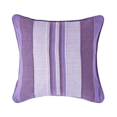 Homescapes Cotton Striped Mauve Cushion Cover Morocco , 45 X 45 Cm - image 1