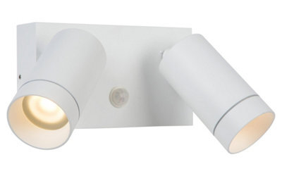 Lucide Taylor Modern Wall Spotlight Outdoor, Pir Sensor - 2Xgu10 - Ip54 - White - image 1