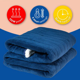 Russell Hobbs Electric Blanket 120W Heated Throw Blue 9 Heat Settings With 2 Year Guarantee Rhht1003Blu - thumbnail 3