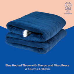 Russell Hobbs Electric Blanket 120W Heated Throw Blue 9 Heat Settings With 2 Year Guarantee Rhht1003Blu - thumbnail 2