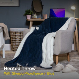 Russell Hobbs Electric Blanket 120W Heated Throw Blue 9 Heat Settings With 2 Year Guarantee Rhht1003Blu - thumbnail 4