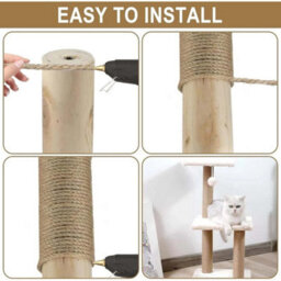6mmx50M Cat Scratching Sisal Rope Thick Natural Jute Rope For Scratch Posts Diy - thumbnail 6