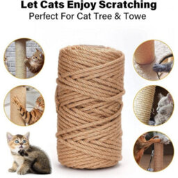 6mmx50M Cat Scratching Sisal Rope Thick Natural Jute Rope For Scratch Posts Diy - thumbnail 2