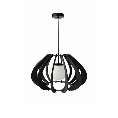 Luminosa Lighting Luminosa Alva Wire Frame Pendant Ceiling Light Black 1X E27 - image 1