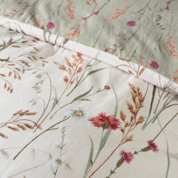 Catherine Lansfield Brushed Grasmere Floral Cotton Reversible Super King Duvet Cover Set With Pillowcases Green - thumbnail 4