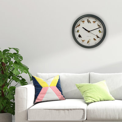 Urbn-Living Urbnliving 26Cm Diameter Bird Clock With Hourly Sounds Singing Birds Hanging Wall Clock - image 1