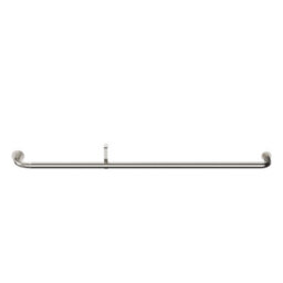 GoodHome Athens Satin Grey Nickel Effect Extendable Single Curtain Pole Set, (L)1200mm-2100mm (Dia)28mm - thumbnail 1