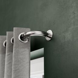 GoodHome Athens Satin Grey Nickel Effect Extendable Single Curtain Pole Set, (L)1200mm-2100mm (Dia)28mm - thumbnail 4