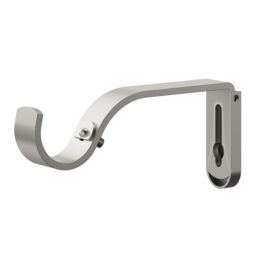 GoodHome Athens Satin Grey Nickel Effect Extendable Single Curtain Pole Set, (L)1200mm-2100mm (Dia)28mm - thumbnail 2