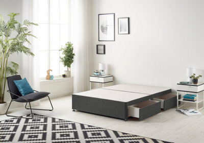Somnior Beds Somnior Platform Divan Base Tweed Charcoal With 4 Drawers - Super King - image 1