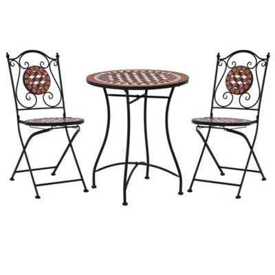 Walplus 3 Piece Mosaic Bistro Set Ceramic Tile Terracotta - image 1