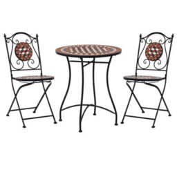 Walplus 3 Piece Mosaic Bistro Set Ceramic Tile Terracotta