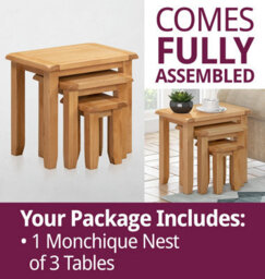 Hallowood Furniture Monchique Oak Nest Of 3 Tables - thumbnail 7