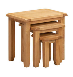 Hallowood Furniture Monchique Oak Nest Of 3 Tables - thumbnail 8