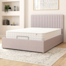 Aspire Grant Electric Adjustable Bed Upholstered With Pocket Sprung Mattress Uk Made, Eire Linen Grey, Size Single - thumbnail 2