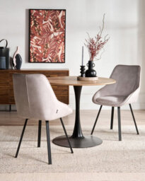 Beliani Set Of 2 Dining Chairs Swivel Terlton Velvet Light Beige - thumbnail 2