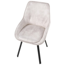 Beliani Set Of 2 Dining Chairs Swivel Terlton Velvet Light Beige - thumbnail 8