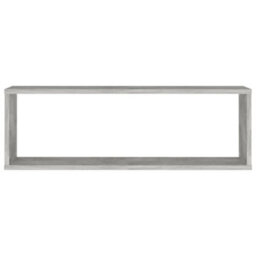 Berkfield Wall Cube Shelf 2 Pcs Concrete Grey 80X15X26.5 Cm Engineered Wood - thumbnail 7