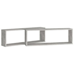 Berkfield Wall Cube Shelf 2 Pcs Concrete Grey 80X15X26.5 Cm Engineered Wood - thumbnail 5