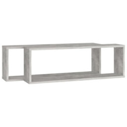 Berkfield Wall Cube Shelf 2 Pcs Concrete Grey 80X15X26.5 Cm Engineered Wood - thumbnail 4