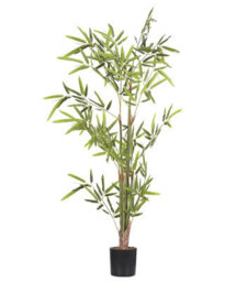 Beliani 100Cm Artificial Potted Bamboo Plant - Indoor Greenery With Cement Planter And Moss Finish - thumbnail 1