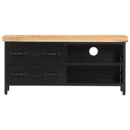Berkfield Tv Cabinet 90X30X41 Cm Rough Mango Wood - thumbnail 3