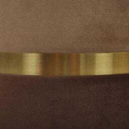 Beliani Set Of 2 Brown Velvet Storage Pouffes With Gold Bar Detail - thumbnail 7
