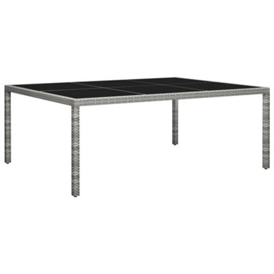 Berkfield Outdoor Dining Table Grey 200X150X74 Cm Poly Rattan - image 1