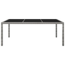 Berkfield Outdoor Dining Table Grey 200X150X74 Cm Poly Rattan - thumbnail 2