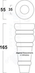 L&F 4 Replacement Furniture Feet Antique Mahogany Stain Turned Wooden Legs 165mm High Settee Chairs Sofas Footstools M8 (8mm) Tsp2071 - thumbnail 2