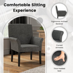 Gainoom Waiting Room Chair Fabric Executive Reception Chair W/ Padded Armrests - thumbnail 5