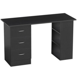 Wyld Haus Tonosa 120Cm Black Study Desk With 3 Shelves And 3 Drawers - thumbnail 2