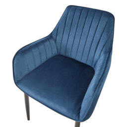 Beliani Set Of 2 Dining Chairs Wellston Velvet Dark Blue - thumbnail 7
