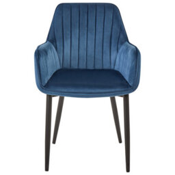 Beliani Set Of 2 Dining Chairs Wellston Velvet Dark Blue - thumbnail 5