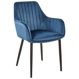 Beliani Set Of 2 Dining Chairs Wellston Velvet Dark Blue - thumbnail 4