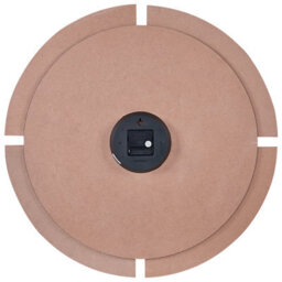 Wyld and Coco Everwood Wall Clock 60 Cm - Light Brown And Black Mdf Frame, Round Minimalist Painted Finish - thumbnail 3