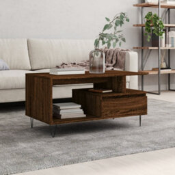 Berkfield Modern Coffee Table Brown Oak 90X49X45 Cm Engineered Wood - thumbnail 2