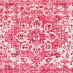 Ohs Vintage Print Washable Rug Non Slip Floor Carpet Mat Runners, Pink - 120 X 170Cm - thumbnail 6