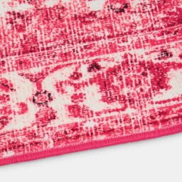 Ohs Vintage Print Washable Rug Non Slip Floor Carpet Mat Runners, Pink - 120 X 170Cm - thumbnail 4