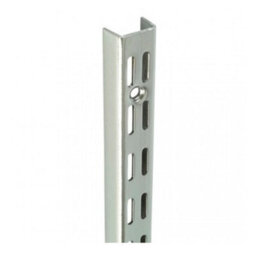 Charles Watson Chrome Twin Slot Uprights 1220mm Pack Of 10 Wall Mounted Adjustable Shelving Rails - thumbnail 1