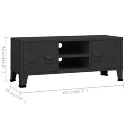 Berkfield Industrial Tv Cabinet Black 105X35X42 Cm Metal - thumbnail 9