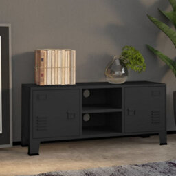 Berkfield Industrial Tv Cabinet Black 105X35X42 Cm Metal - thumbnail 1