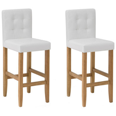 Beliani Set Of 2 Bar Chairs Madison Faux Leather Off-White - image 1