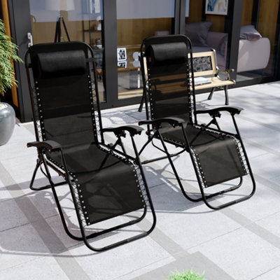 Lassic Garden Vida Black Sun Lounger Ukfr Zero Gravity Chair Set Of 2 - image 1