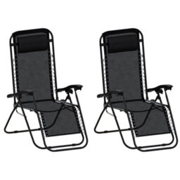Lassic Garden Vida Black Sun Lounger Ukfr Zero Gravity Chair Set Of 2 - thumbnail 9