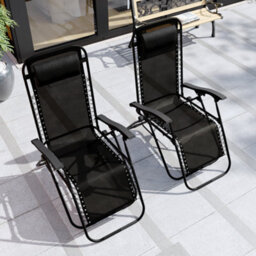 Lassic Garden Vida Black Sun Lounger Ukfr Zero Gravity Chair Set Of 2 - thumbnail 6