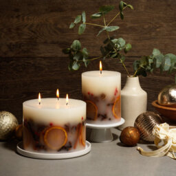The Handmade Christmas Co Luxury Handmade Winter Botanical Christmas Pillar Candle - 3 Wick Candle (1740G) - thumbnail 3